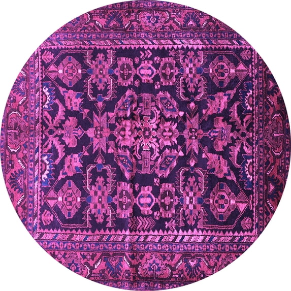 Ahgly Company Indoor Round Persian Purple Traditional Area Rugs, 7' Round