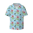 thumbnail image 4 of Salouo Flamingos And Tropical Plants Pattern Cuban Collar Shirts for Men Button-Down Shirt Men's Short Sleeve Shirts Hawaiian Shirts Casual Shirts -Medium, 4 of 6