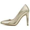 thumbnail image 2 of Delicious Shoes Women Stiletto High Heel Classic Pumps Pointed Toe SCHEME-S Gold Patent 6, 2 of 5