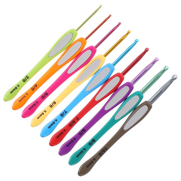 FOMIYES Durable Anti-Rust Aluminum Crochet Needles, Smooth Glide, Great Starter Kit 9Pcs