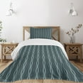 thumbnail image 3 of Ambesonne Blue Quilted Bedspread Set 2 Pcs, Under the Sea Wave Lines, Twin Size, Almond Green Slate Blue, 3 of 6