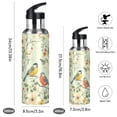 thumbnail image 2 of Yayeee 20oz Insulated Water Bottle Double Wall Stainless Steel with Flip Straw Lid, Green Floral Pattern, 2 of 7