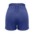 thumbnail image 7 of FRSASU Cotton Linen Shorts for Women Plus Size Elastic Waist Drawstring Summer Beach Shorts with Pockets Blue, 7 of 7