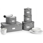 Sorbus Dinnerware Storage 5-Piece Set for Protecting or Transporting China Plates, Cups, and Dishes