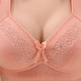 thumbnail image 5 of Adjustable Lace Bra Comfortable No Steel Ring Underwear Daily Wear Soft Fabric Upper Breast Support No Sponge #Orange,XXL, 5 of 9