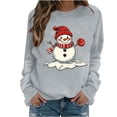 thumbnail image 3 of Jsaierl Women's Christmas Sweatshirts Funny Snowman Graphic Sweatshirt Party Work Pullover Crewneck Holiday Long Sleeve Tops S-2XL, 3 of 7