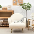 thumbnail image 2 of ALEAVIC White Accent Chair Reading Chair Modern Upholstered Sofa for Living Room Bedroom, 2 of 7