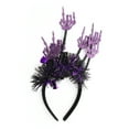 thumbnail image 1 of Accesorios Únicos 1 Pc Diadema de Patrones de Calaveras de Moda para Halloween 4.72" Diámetro Negro Púrpura, 1 of 6