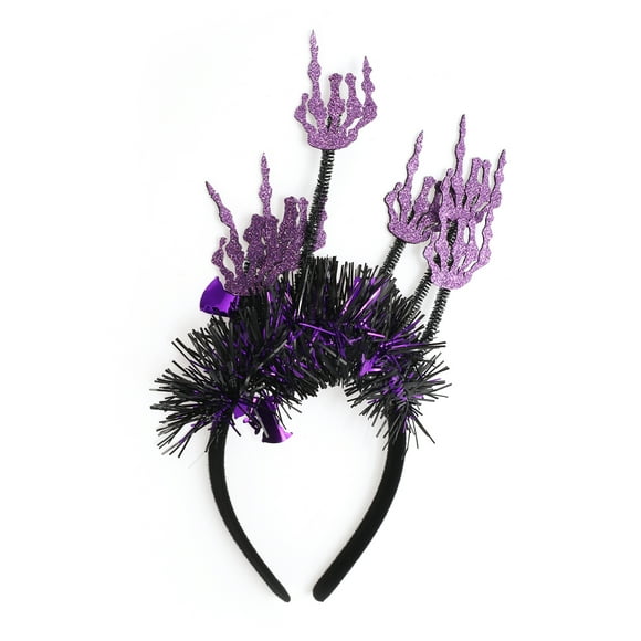 Accesorios Únicos 1 Pc Diadema de Patrones de Calaveras de Moda para Halloween 4.72" Diámetro Negro Púrpura