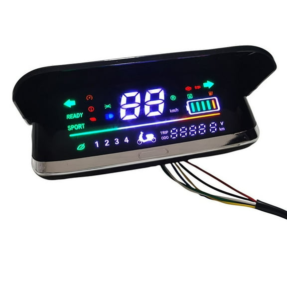 CENL 1x Electric Bike 48V 60V 72V Wide LCD Display Motor Speedmeter Screen 48-72V Ebike Scooter Black Display Replacement Accessory