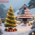 thumbnail image 3 of Stylized Metal Tree Wind Spinner with American Flag Design & Wooden - Unique Garden Decoration with Sound Wave Background, 3 of 7