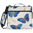 thumbnail image 2 of Zipper Binder with Shoulder Strap 2 inch 3 Ring Waterproof File Folder Organizer Bag 500 Sheet Watercolor Blue Butterfly, 2 of 8