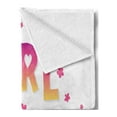 thumbnail image 2 of Girl Power Soft Flannel Fleece Blanket, Lettering with Ombre Style Letters Floral Composition Social Movement Theme, Cozy Plush for Indoor and Outdoor Use, 60" x 80", Yellow and Pink, by Ambesonne, 2 of 5