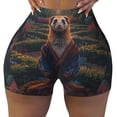 thumbnail image 2 of Fotbe Garden Meditating Weasel Shorts Sin Costuras – Shorts Deportivos de Cintura Alta para Mujer, Elásticos para Gimnasio, Yoga, Running o Ciclismo-Medium, 2 of 8