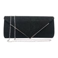 thumbnail image 1 of Bolso tipo sobre con cadena y purpurina, bolso de noche, bandolera para banquetes (negro) Likrtyny Para Estrenar, 1 of 6