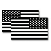 Magnet Me Up Black and White American and Reversed Flag Vinyl Magnet, Opposing 2 Pk, 3x5 in