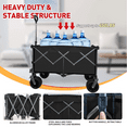 thumbnail image 3 of Meghna Collapsible Wagon Cart Blue Foldable 600D Oxford Cloth with Wheels Portable Folding Beach Garden Sports 200L Black, 3 of 7