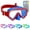 03-blue Red, variant on Vvinca Kids Swim Goggles with Nose Cover, Snorkel Diving Mask Fabric Strap Anti Fog Anti Shattered Lens Goggles for Kids 3-15