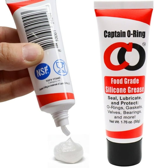 Captain O-Ring - NSF Food Grade Silicone Lubricant Grease for O-Rings, Seals, Gaskets, Pumps, Pool Spa, Plumbing, Faucets, Valves, More 1.76oz, 50g