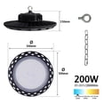 thumbnail image 2 of Lampara De Campana Led Ufo 200w 6500k° Luz Blanca Jwj JWJ LAMPARA COLGANTE DE CAMPANA LED UFO, 2 of 3