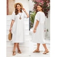thumbnail image 5 of Zeagoo Plus Size Sundress Short Sleeve for Women Summer Cotton Dresses Casual Loose Pockets Long Dress, 5 of 6