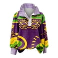 thumbnail image 2 of Mardi Gras Shirt Women Casual Long Sleeve Crewneck Sweatshirt Carnival Tees, 2 of 5