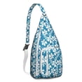 thumbnail image 1 of Jungle Floral Sling Backpack - Exotic Monstera & Flowers Design Crossbody Bag, Fashionable Pack, 1 of 3