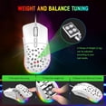 thumbnail image 2 of MAGIC-REFINER D19 Wired Gaming Mouse, 12,000 DPI Ergonomic Mouse with 7 Programmable Buttons, 12K Optical Sensor, 1ms, 13 RGB Backlit Modes, 6 Adjustable DPI, Adjustable Weights, for PC/MAC, White, 2 of 12