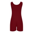thumbnail image 6 of Feancey Plus Size Romper Shorts for Women Sleeveless Loose Short Jumpsuits Business Casual Summer Rompers with Pockets Red XL, 6 of 7