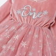 thumbnail image 4 of IDOPIP Baby Girls Winter Snowflake 1st Birthday Dress Outfit Velvet Tulle Tutu Dress + Headband, 4 of 8