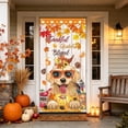 thumbnail image 4 of Fall Door Banner Cover,Autumn Harvest Animal Pattern Background for Front Door Patio Entryway 70.87x35.43 Inch, 4 of 6