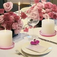 thumbnail image 5 of HofferRuffer Set of 6 Hurricane Pillar Candle Holders, 3.8 Inch Round Glass Candle Plate for Table Centerpieces, Wedding Party and Home Decor, Pink, 5 of 9