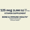 thumbnail image 6 of Spring Valley Extra Strength Vitamin D3 Softgels, 125 mcg (5000 IU), 250 Count, Supplement for Bone and Immune Health, 6 of 10