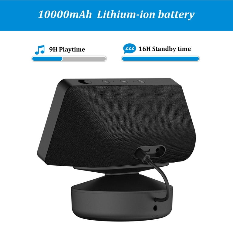 Portable Battery Base for Alexa Echo Show 5 1st & 2nd Generation 10000mAh -  Black 