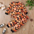 thumbnail image 4 of MEZZALL Kids Boys Halloween O-Neck Pajamas Sets Long Sleeve Tops And Pants Printed Pumpkin Warm Sleepwear Two Piece Night For Fall Winter Trendy Nightwear, 4 of 7