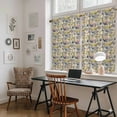 thumbnail image 5 of Vintage Flowers Kitchen Curtain for Berdoom Living Room Cafe 54 Inch Length, Spring Yellow Floral Country Leaves Blue Birds Tiers Curtains Light Filtering Drapes Window Treatment 2 Panels 52"Wx54"L, 5 of 8