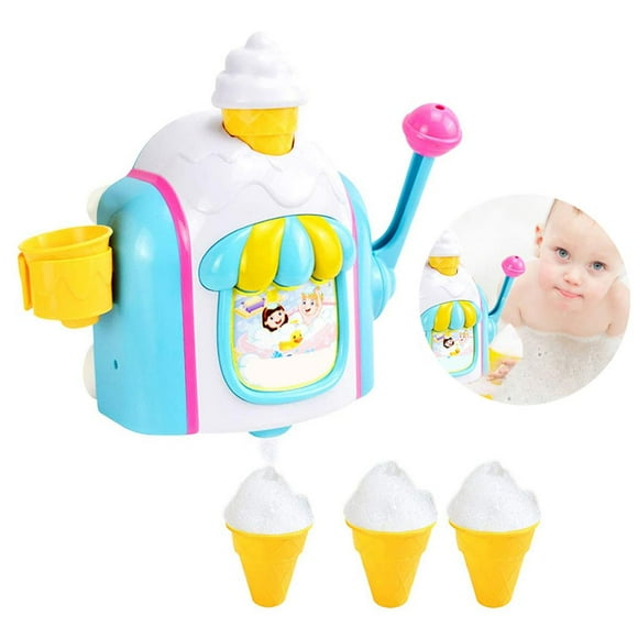 Hi,Fancy Ice Creams Maker Bubble Machine Bath Toys Fun Foam Cone Factory Bathtub Toy Gift