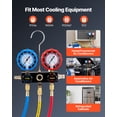 thumbnail image 3 of VEVOR AC Manifold Gauge Set for R134a R404A R1234yf R22 Refrigerant, 3 Way AC Gauge with 5 ft Hoses, Adapters, Quick Couplers, Can Taps for Automotive Air Conditioning Maintenance,Charging Evacuation, 3 of 9