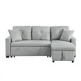 thumbnail image 4 of Francine Gray Linen Fabric Reversible Sleeper Sectional Sofa with Storage Chaise, 4 of 7