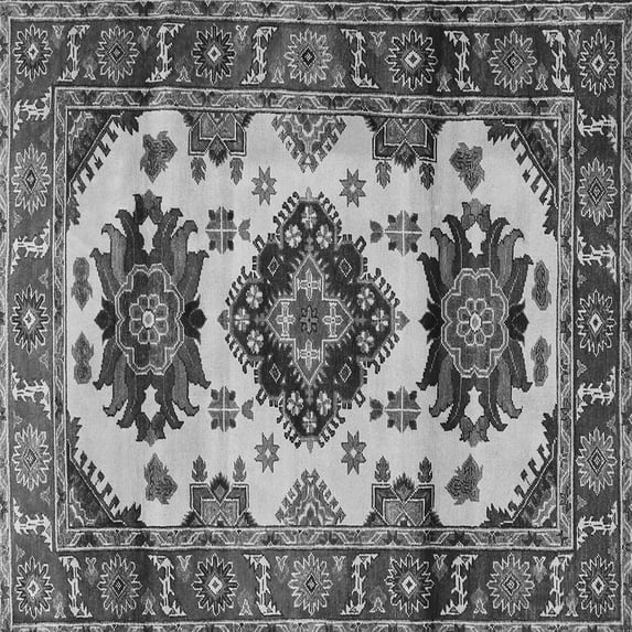Ahgly Company Indoor Square Geometric Gray Traditional Area Rugs, 8' Square