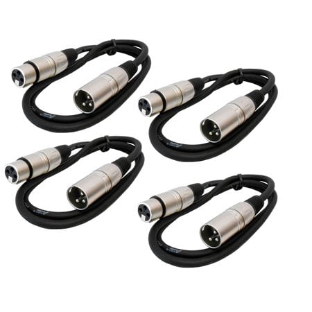 Audio2000'S ADC2037X4 Câble de Microphone 3 Pieds XLR Femelle vers XLR Mâle