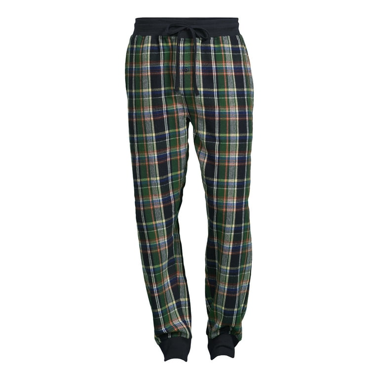 Men’s Highland PJ Bottoms XL Black Gray Plaid Polyester Pajamas Pants  Pajama 