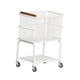 thumbnail image 4 of Carrito rodante, carrito utilitario, estructura de acero, organizador de almacenamiento multiusos. White 2 Tier, 4 of 9