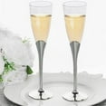 thumbnail image 2 of Balsa Circle 6 Silver Plastic Champagne Flutes 5 oz Disposable Glasses Favor Holders Wedding Party Tableware, 2 of 5