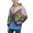 thumbnail image 2 of Rocae Oil Painting Beautiful Butterfly for Zip Up Hoodies for Teen Sweatshirt with Hood-Small, 2 of 6
