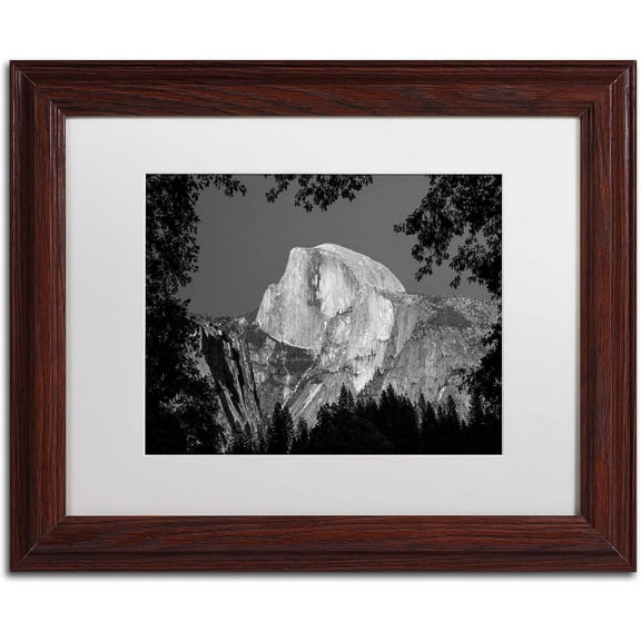 Trademark Fine Art "Yosemite BW" Canvas Art by Pierre Leclerc, White Matte/Wood Frame