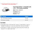 thumbnail image 2 of Front Engine Mount - Compatible with 1973 - 1975 Pontiac Grandville 1974, 2 of 2