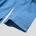 thumbnail image 4 of SWSMCLT Men's Cotton Robe Long Sleeve Bathrobe Casual Thin Sleepwear Sleep Gown Side Split Knee Length Nightshirt Blue Medium, 4 of 4