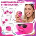 thumbnail image 2 of Squishy Vomiting Egg Squeeze Toy with Modeling Material Squeezing Action, 1-Pack 2.5 Inches, Pink, for Office Desk Relaxation, Sensory Toy, 2 of 6