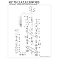 thumbnail image 3 of Kingston KB1755PXBS Heritage Two-Handle 4-Hole 8" Centerset Kitchen Faucet with Brass Sprayer in Oil Rubbed Bronze, 3 of 4